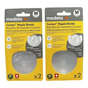 Medela Contact Nipple Shields Size‎ Medium 20 mm / 2 pk / LOT of 2